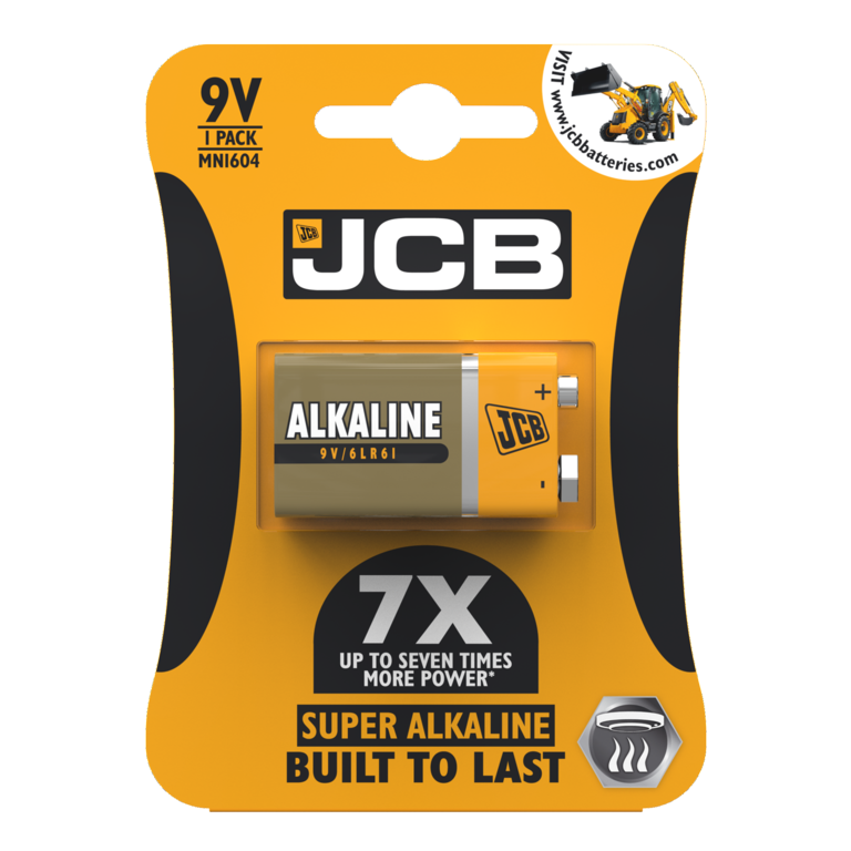 JCB Super Alkaline 9v Cell Batteries
