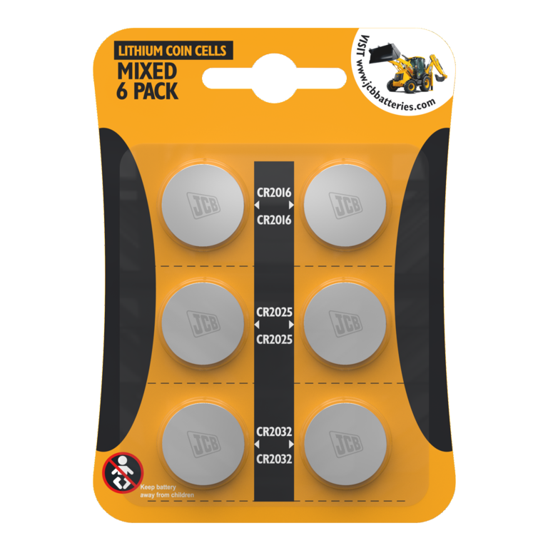 JCB Lithium 6 Pack Coin Cell