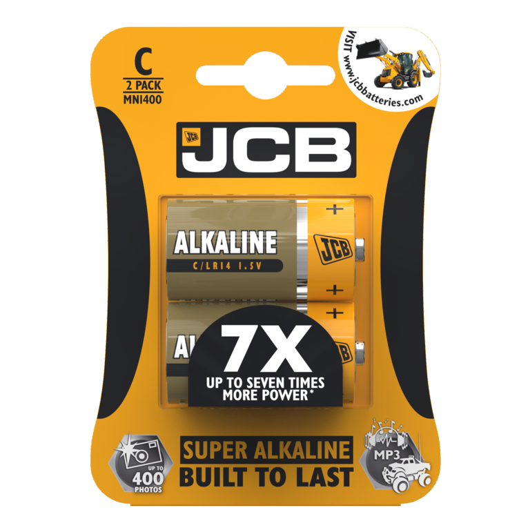 JCB Super Alkaline C Cell Batteries