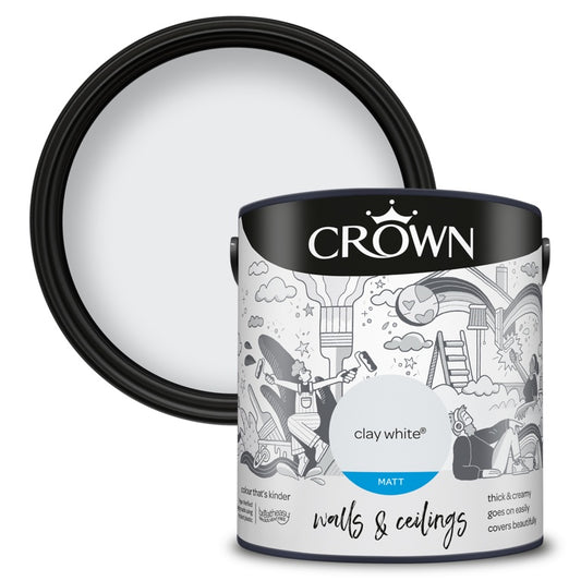 Crown Paredes y Techos Mate 2,5L Blanco Arcilla