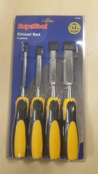 SupaTool Chisel Set With Bi Material Handles 4 Piece