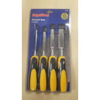 SupaTool Chisel Set With Bi Material Handles 4 Piece