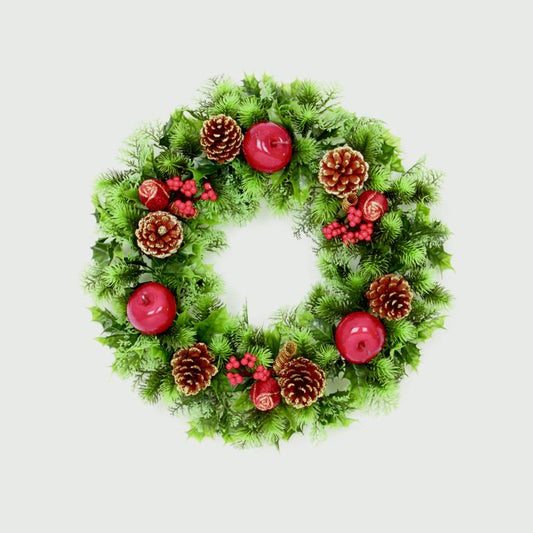 Premier Plastic WreathRed & Gold Plum