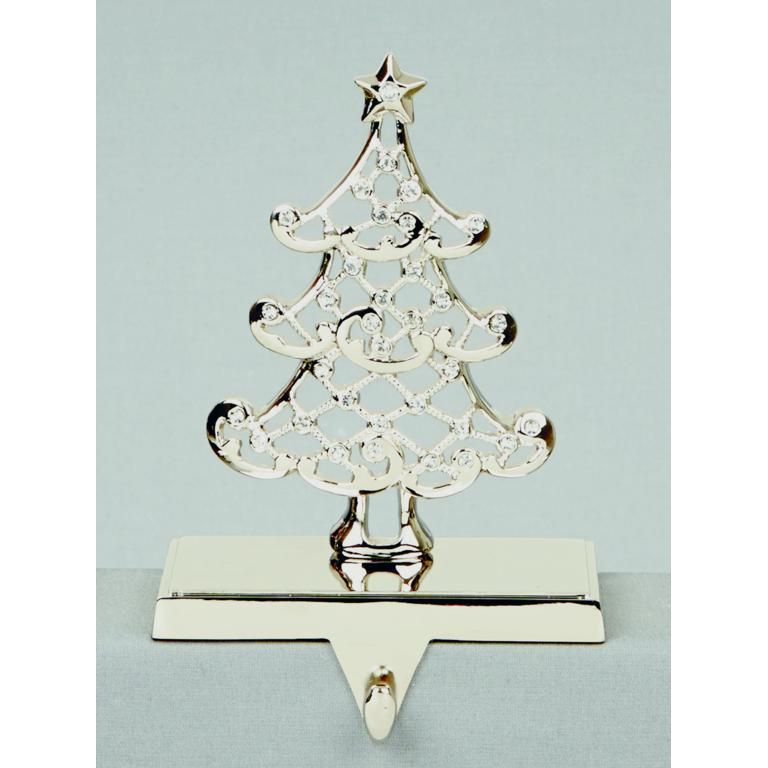 Premier Silver Crystal Tree Stocking Holder