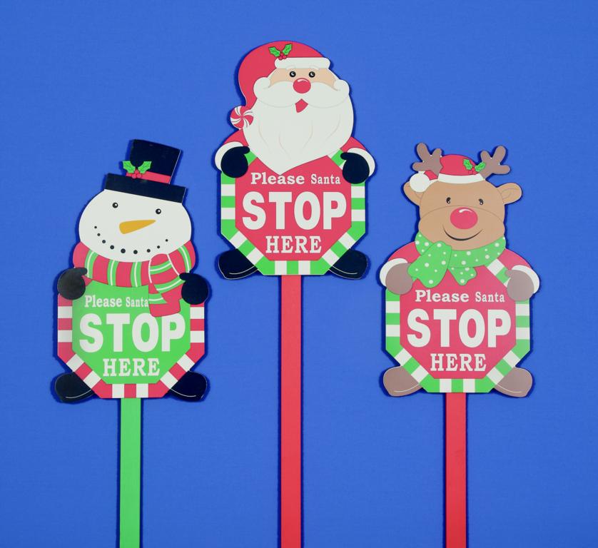 Premier Wooden Santa Stop Here Sign