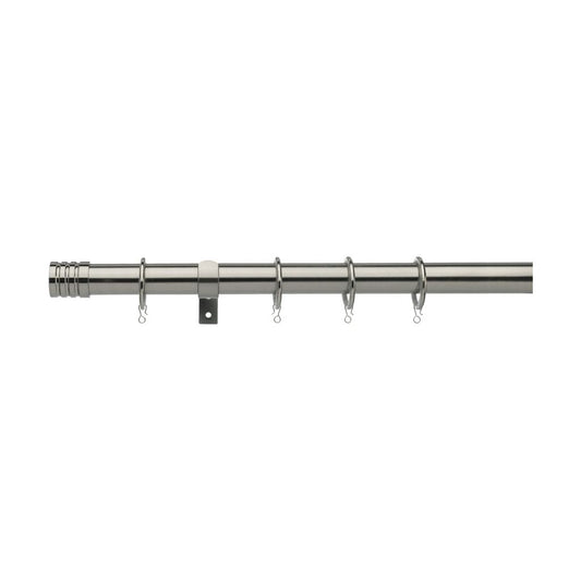 Universal Telescopic Curtain Pole Satin Steel 120cm - 200cm