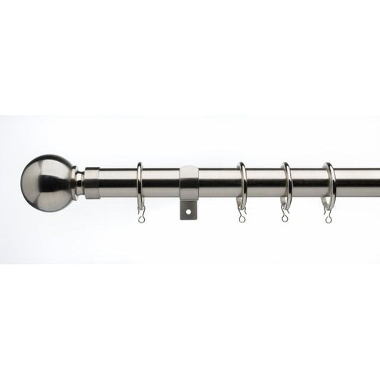 Universal Telescopic Curtain Pole Satin Steel 180cm - 300cm