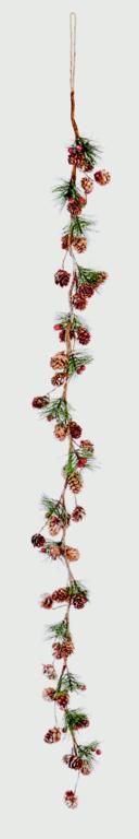 Premier Natural Cone Red Gold Berry Garland