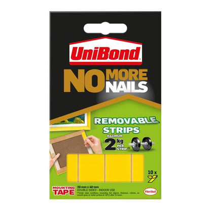 UniBond No More Nails Removeable strips Pack of 10