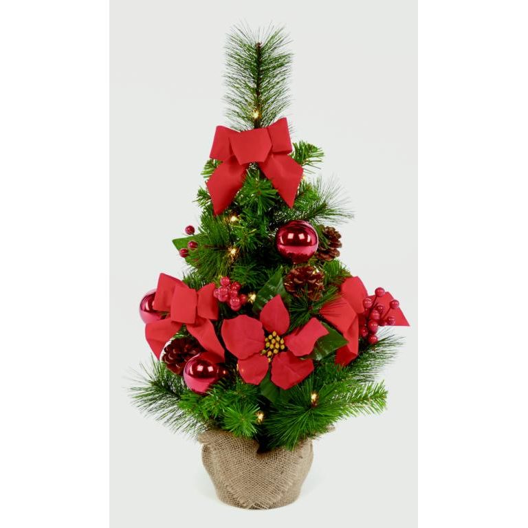 Premier Poinesttia Tree Burlap Base 20 LEDs