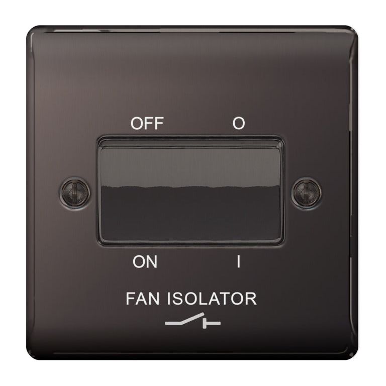 Isolateur de ventilateur BG 10ax nickel noir 3 pôles