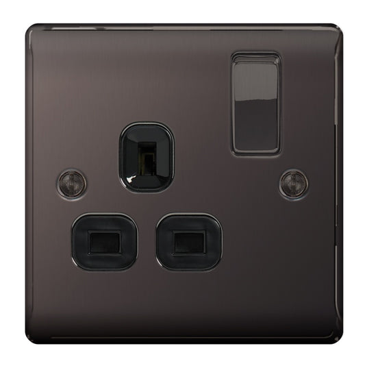 BG Metal Black Nickel Switched Socket