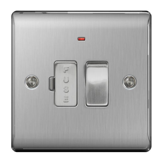 BG Brushed Steel  Switched Fused Connection Unit