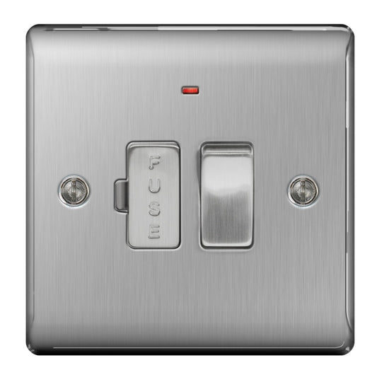 BG Brushed Steel  Switched Fused Connection Unit