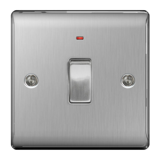 BG Brushed Steel Dp Switch Neon