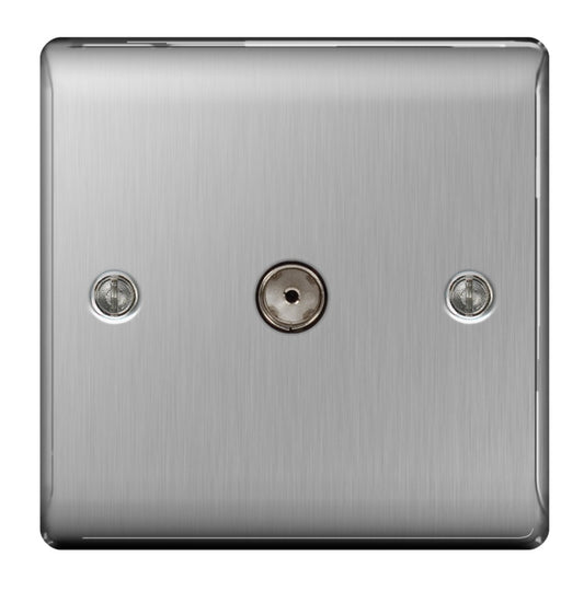 BG Brushed Steel Co-Axial Socket