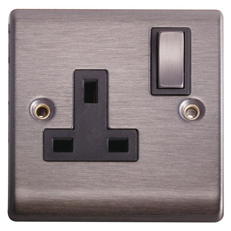 Lyvia 13a Sw/Socket Slate Finish Blister