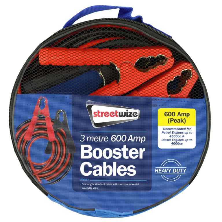 Streetwize Booster Cable 600 Amp To 4000cc