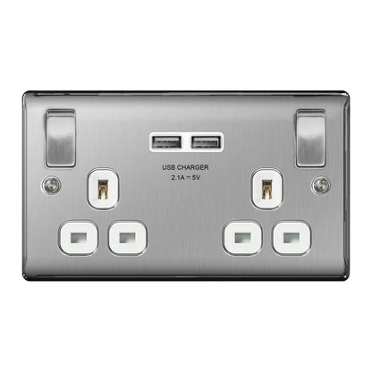 BG 13a 2 Gang Switch Socket & USB