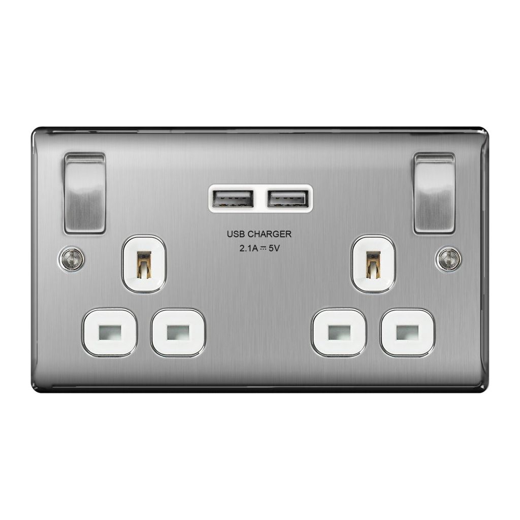 BG 13a 2 Gang Switch Socket & USB