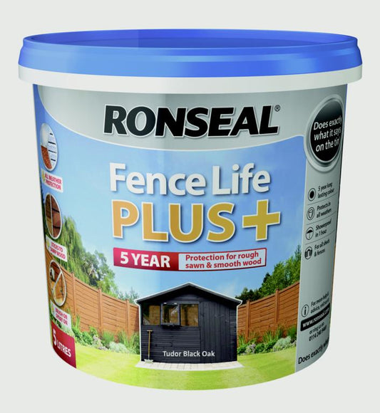 Ronseal Fence Life Plus 5L Tudor Chêne Noir