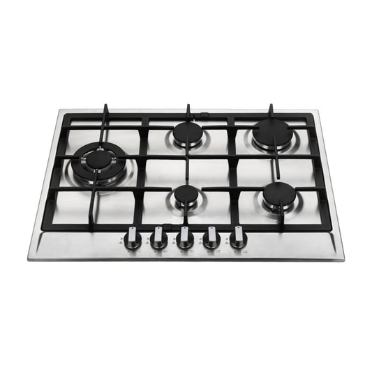 Placa de gas Kitchenplus de 5 fuegos de acero inoxidable