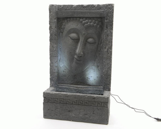 Kaemingk LED Grecian Buddha Fountain With Base Grey