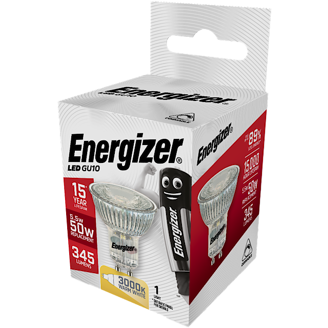 Energizer LED GU10 Warm White Dimmable 36" 5.5w 375lm