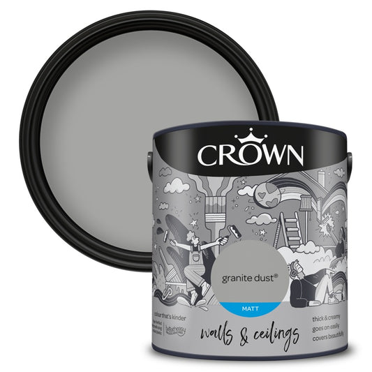 Crown Murs et Plafonds Mat 2,5 L Granite Dust