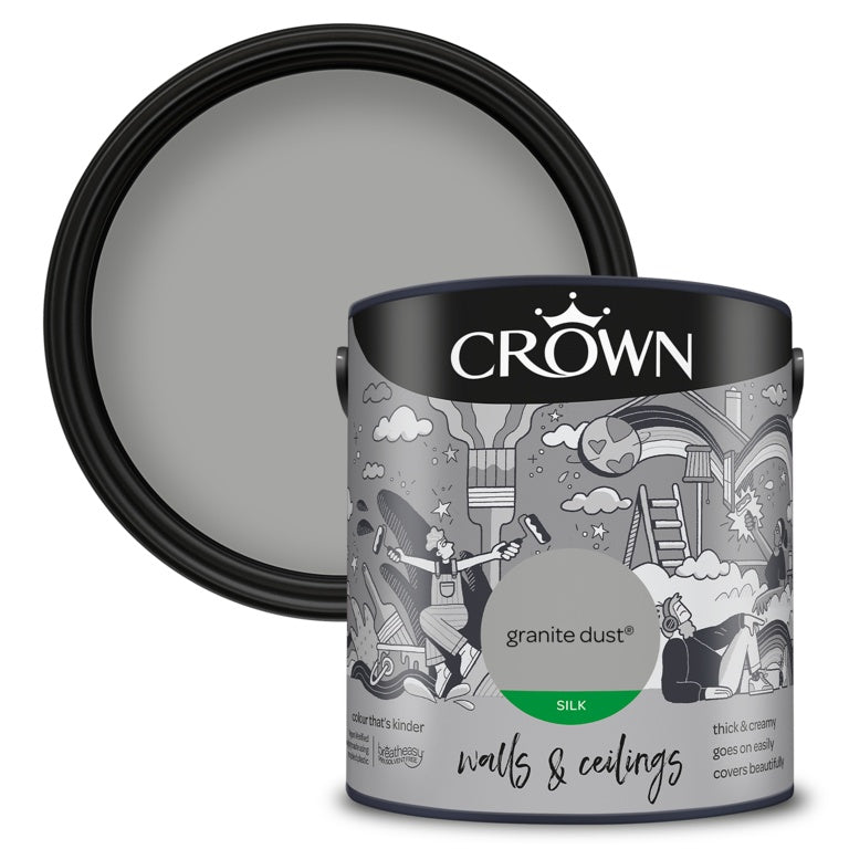 Crown Paredes y Techos Silk 2.5L Polvo de Granito