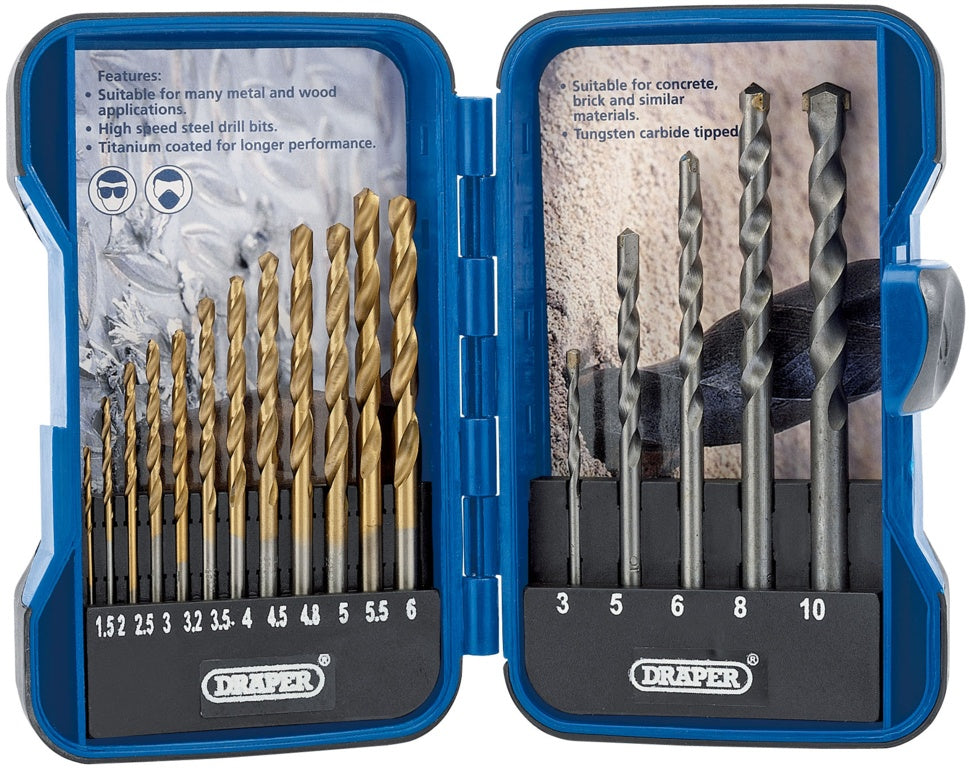 Draper Combined HSS/Masonry Drill Bit Set