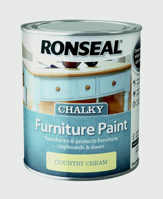 Ronseal Chalky Peinture pour meubles Crème de campagne 750 ml