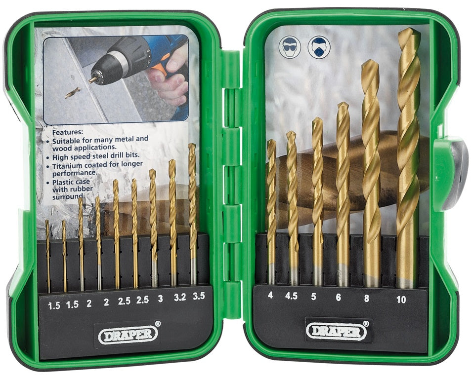 Draper Titanium Nitride Coated HSS Drill Bit Set