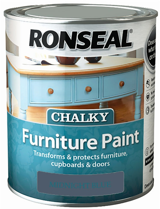 Pintura para muebles Ronseal Chalky 750ml Azul medianoche