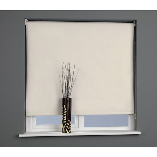 Universal Plain Black Out Roller Blind Almond 60cm