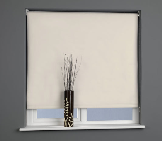 Universal Plain Black Out Roller Blind Almond