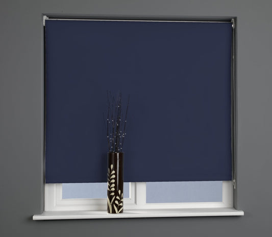 Universal Plain Black Out Roller Blind Midnight Blue