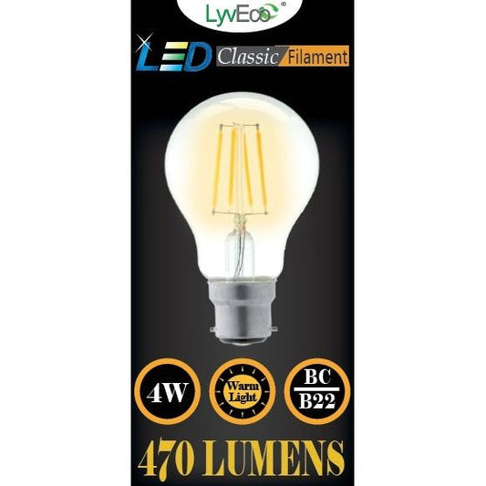 Lyveco BC Clear LED 4 Filaments 470 Lumens GLS 2700K