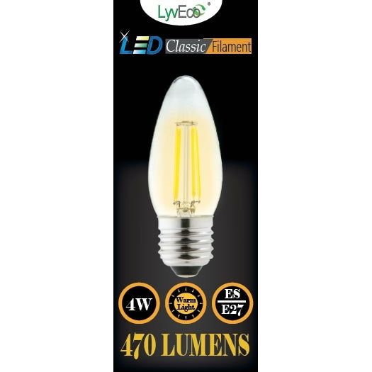 Lyveco ES Clear LED 4 Filament 470 Lumens Candle 2700K