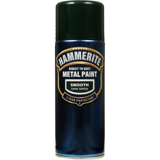 Hammerite Metal Paint 400ml Aerosol Smooth Dark Green