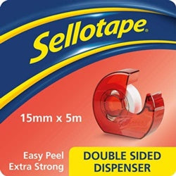 Sellotape Double Sided Tape & Dispenser 15mm x 5m