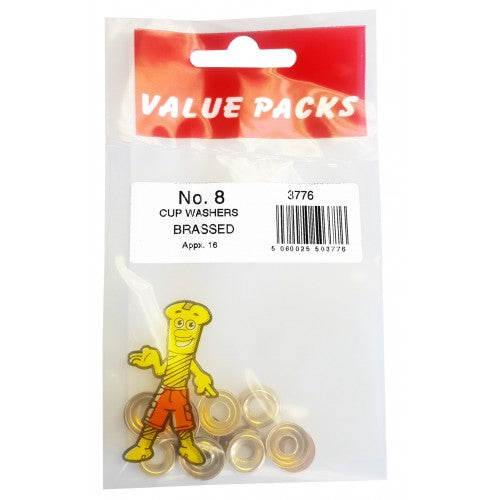 Fast Pak No 8 CUP WASHERS BRASSED