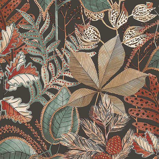 Belgravia Eden Leaf Charcoal Wallpaper (3780)