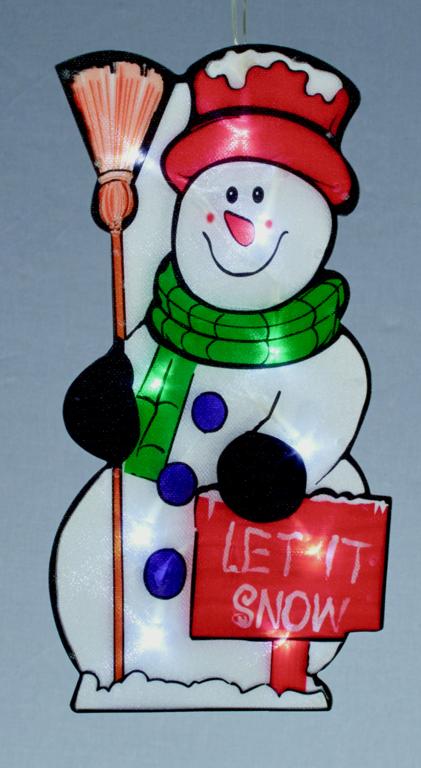 Premier Snowman Window Silhoutte-10 Wht Leds