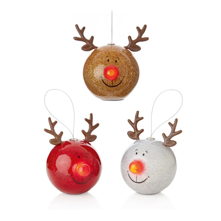 Premier Battery Operated Glitter Reindeer Ball