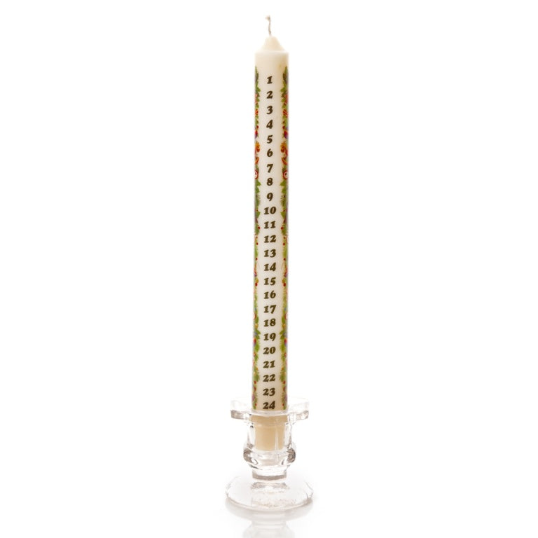 Premier Advent Taper Candle & Glass Holder