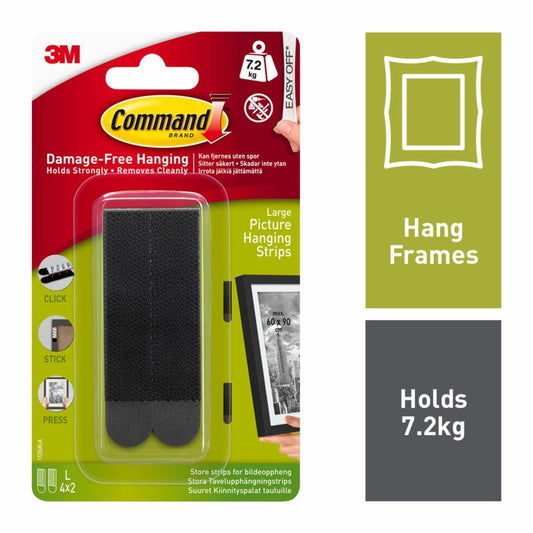 Command™ Large Black Picture Hanging Strips