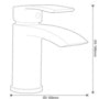 SP Aero Curve Basin Mixer Tap H: 145mm D: 103mm