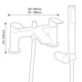 SP Aero Curve Bath Shower Mixer Tap W: 180mm H: 123mm D: 105mm