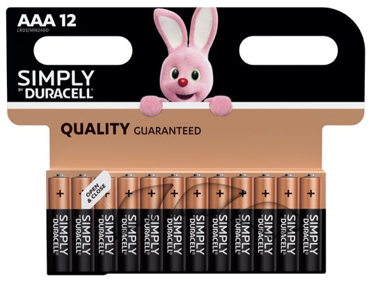 Duracell Simply Batteries AAA Pack 12